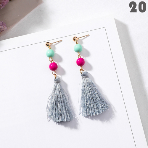 Color: 20 - Tassel earrings Japan and South Korea wild earrings personality retro pendant European  Q119-CJZBLXLX02808-20