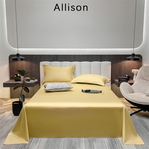 Color: Early Yellow, Size: 200x230cm - Long-staple Cotton Pure Cotton Solid Color Bed Sheet Q119-CJYD223269210JQ