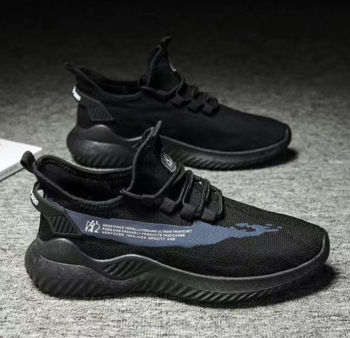 Color: A18 black, Shoe size: 43 - Men's Sports And Leisure Running Shoes Flying Knit Q119-CJNS117579041OL