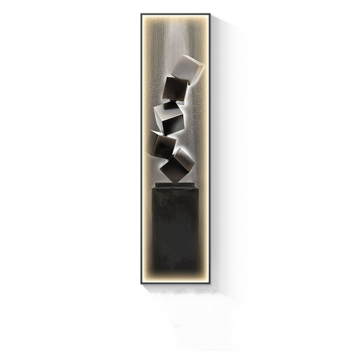 Color: 40x160A black, style: Package3 - Modern Minimalist Entrance Luminous Mural Q119-CJSN164923775WD