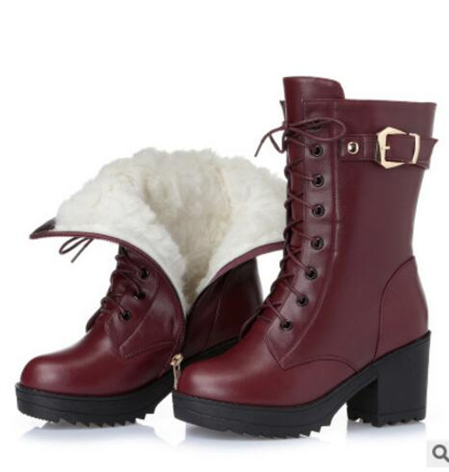 Color: Red, style: Wool-38, Size:  - Martin mid boots Q119-CJBHNSNS22419-Red-Wool-38