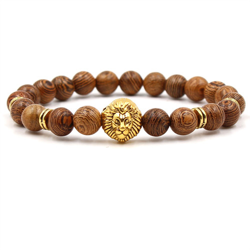 Color: Wenge - Golden lion bracelet Q119-CJZBLXSL05849-Wenge