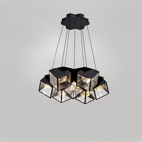 Color: Black, style: 7heads-warm light, Electrical outlet:  - Home Bedroom Model Room Lamp Nordic S Q119-CJTH172275005EV