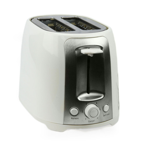 Brentwood 2 Slice Cool Touch Toaster in White and Stainless Steel D970-TS-292W
