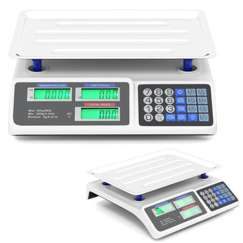 66lb Price Computing Scale Commercial Food Scale with Dual LCD Displays B593-ES10489US