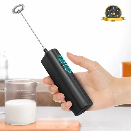 Color: Black - Electric Milk Frother Portable Mini Handheld Fast Foamer Coffee Cappuccino Whisk Mix F640-12000037334680566