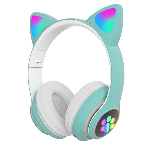 Children's Headphone Rgb Luminous Cartoon Animal Shape Bluetooth Headset green K484-PEL_0HNQ9T7X