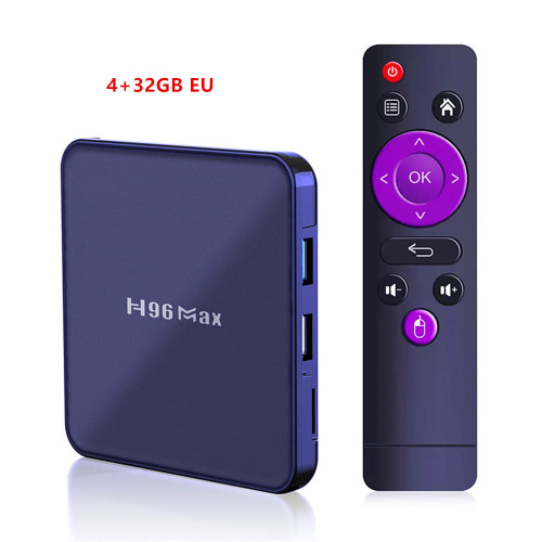 H96 Max V12 Set-top Box android 12.0 Rk3318 5GWiFi Dual-band Tv Player with RC Blue EU Plug 4+64GB K484-PEL_0ONZK4JV