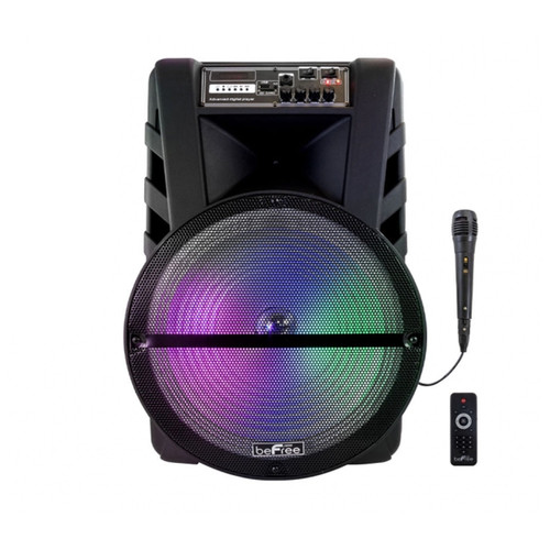 beFree Sound 15 Inch Bluetooth Portable Rechargeable Party Speaker with LED Lights D970-BFS-1519-RB