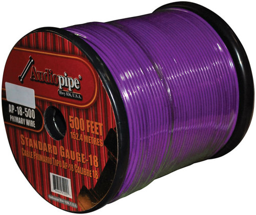 Audiopipe Primary Wire 18-Gauge 500 Foot Spool - Purple M119-AP18500PL