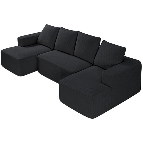 Modular Sectional Sofa, U Shaped Modular Sofa with Chaise, Cloud Sectional Couch with High Rebound  E415-ZHSSFUX10010CR8ZBV0