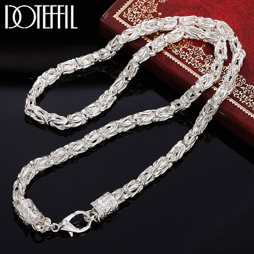 DOTEFFIL 925 Sterling Silver 20 Inch 5mm Faucet Chain Necklace For Women Man Fashion Wedding Engage F640-2255801047079722