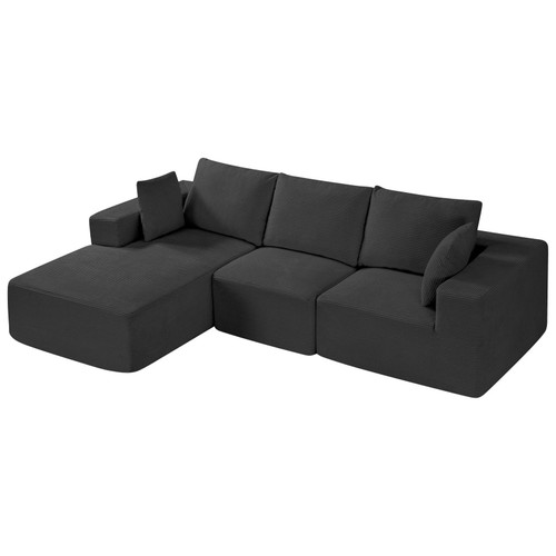 Modular Sectional Sofa, L Shaped Modular Sofa with Chaise, Cloud Sectional Couch with High Rebound  E415-ZHSSFLX1001039A6QV0