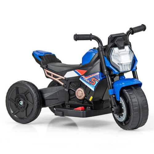 Kids Ride-on Motorcycle 6V Battery Powered Motorbike with Detachable Training Wheels-Blue B593-TQ10215US