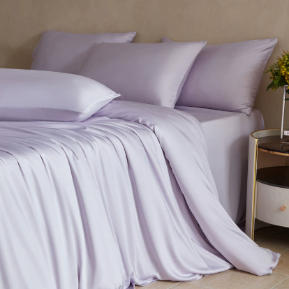 Color: Purple, style: Fitted sheet-1.5 Fourpiece set, Bedding Size:  - Summer Bed Sheet Quilt Cover Q119-CJCS244932418RI