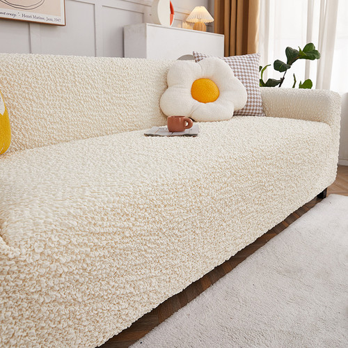 Color: Cream White, Size: Three - European Style Cream Style Bubble Stretch Sofa Cover Cover All-in Q119-CJYD240992703CX