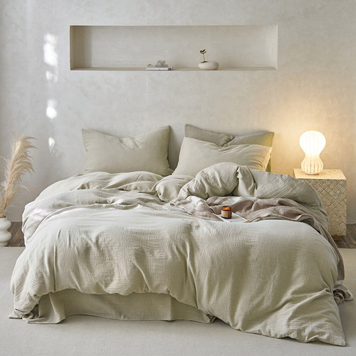 Pattern: Soft Yellow, Size Specification: 2.0m Bed Sheet - Japanese-style Pure Cotton Double-layer  Q119-CJCS254712718RI