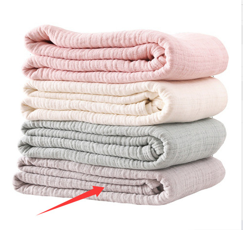 Color: Gray, Size Specification: 150cmx200cm - Japanese Washed Gauze Six Layers Pure Cotton Nap Bla Q119-CJYD242791903CX