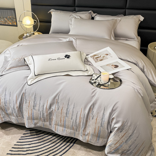 Pattern: Dove Gray, Size Specification: 220x240 - Simple Four-piece Bedding Set Available In Four S Q119-CJCS255955702BY
