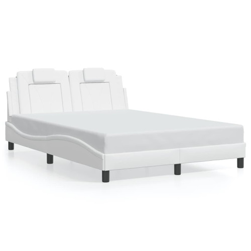 Bed Frame "Viana" with LED without Mattress White 53.9"x74.8" A949-3214057