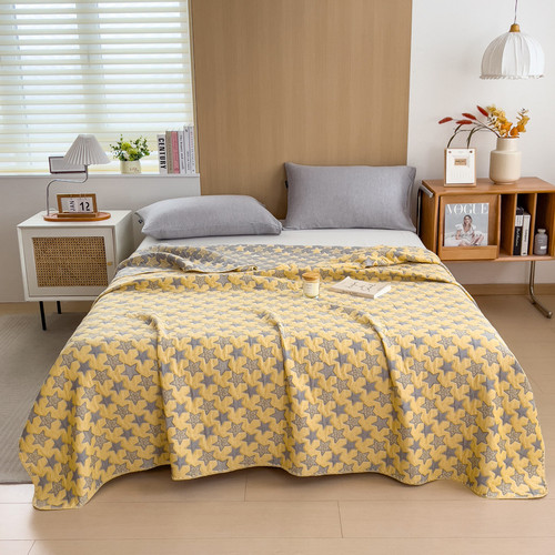 Pattern: Xingyao Yi Gray Yellow, Size Specification: 150x200 cm - Cotton Three-layer Yarn Towels Qu Q119-CJYD254232652ZA