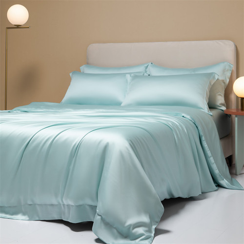 Pattern: Sea Salt Blue, Size Specification: 2.0 bed flat sheet 4 pieces - 200 Luxury Lenzing Tencel Q119-CJCS246325422VE