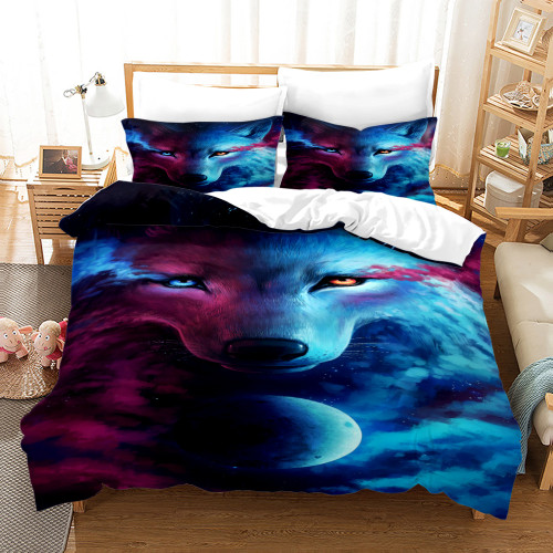 Pattern: Wolf 6, Size: 210?—210 - Bed Home Textile Wolf Digital Printed Three-piece Set Q119-CJYD206053524XC
