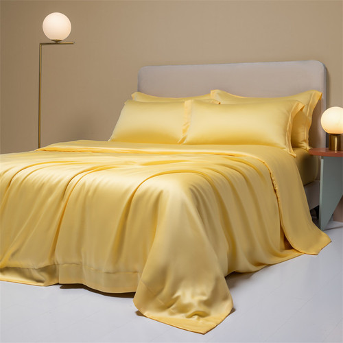 Pattern: Miyou Yellow, Size Specification: 1.5 fitted sheet 4 pieces - 200 Luxury Lenzing Tencel Qu Q119-CJCS246325447UF