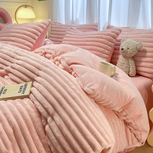 Color: Girls pink, Bedding Size: 2M flat sheet - High-end Dehaired Angora Milk Fiber Bed Thickened  Q119-CJCS254702867OL