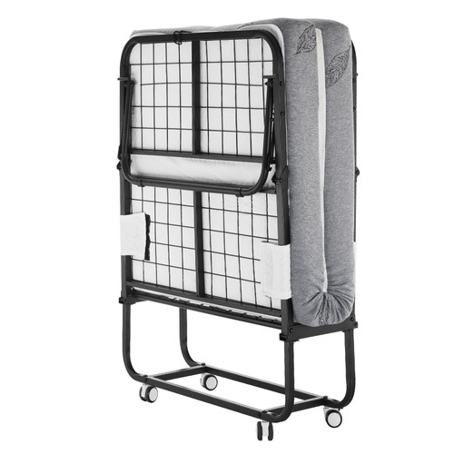  Rollaway Bed, 31 in x 75 in Folding Bed with 5 in Mattress, Twin Size Foldable Bed with Sturdy Met E415-ZDC31YC5INCHYSFFMV0