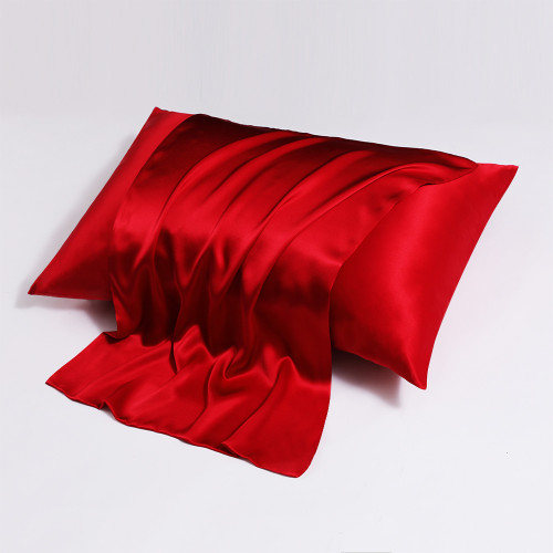 Pattern: Wine Red, Size Specification:  48x74cm - Zipper Silk Double-sided Pillowcase Household Q119-CJYD246236408HS