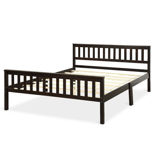 Queen Wood Platform Bed Frame with Headboard and Footboard in Espresso Q280-QSPBFEPW18462791