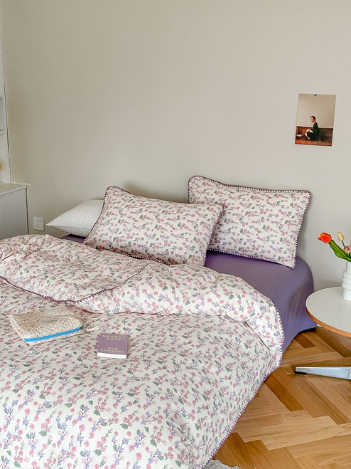 Color: Meiya, Size: 150cm Fitted Sheet 4pcs Set - Super Soft Sleep Naked Class A Cotton Double-laye Q119-CJCS190583847UF