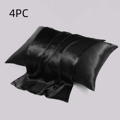 Color: Black, Size: 51x91CM-4PC, style:  - Zipper Silk Double-sided Pillowcase Household Q119-CJCS247223348VE