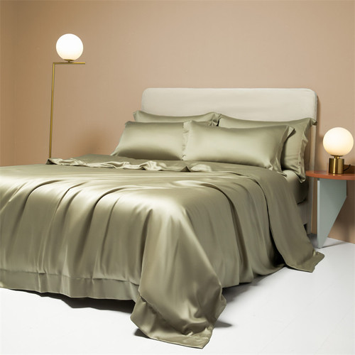 Pattern: Bright Gray, Size Specification: 1.8 flat sheet 4 pieces - 200 Luxury Lenzing Tencel Quilt Q119-CJCS246325451YB