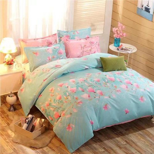 Color: Full Of Flowers And Orchid, Specifications: 180 X220 Single Duvet Cover - Four-piece Set Duv Q119-CJYD199153052ZA