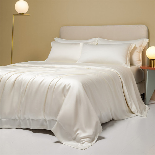 Pattern: Antique White, Size Specification: 1.5 flat sheets 4 pieces - 200 Luxury Lenzing Tencel Qu Q119-CJCS246325414NM