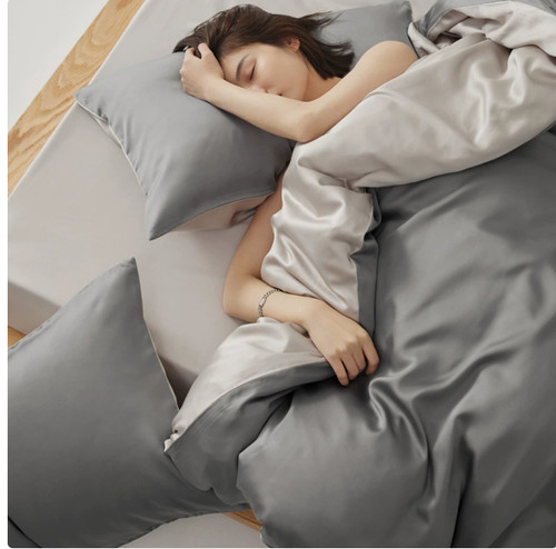 Color: Gloss gray, Please Input: 1.8m flat sheet 4pcs - Four-piece Set Light Luxury Summer High Sen Q119-CJYD231655316PK