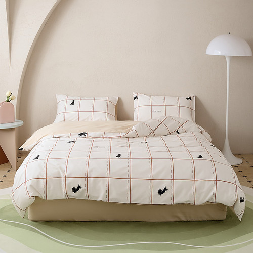 Pattern: Black Good, Size Specification: 1.5m Flat Sheet Four Pieces - 2024 New All-cotton Printed  Q119-CJCS208141717QJ