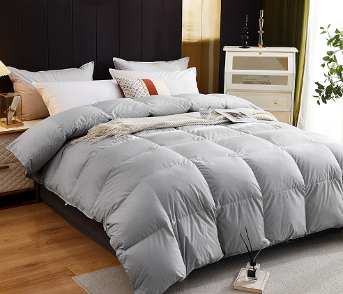 Color: Grey, style: Threepiece set 150200cm - High-end Gift Cotton Dazzle Duvet Goose Down Quilt Q119-CJCS165318507GT