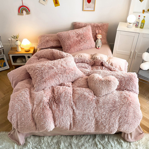 Pattern: Cameo, Size Specification: 1.8M Fitted Sheet - Mink Fur Fabric Long Wool Thickened Warm Wi Q119-CJCS253803220TG