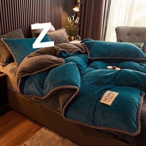 Pattern: Lake Blue A Style, Size Specification: 200X230cm - Coral Fleece Plus Velvet Thick Duvet Co Q119-CJYD255722725YB