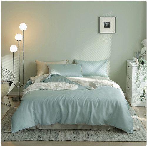 Color: Cool Blue, Please Input: 1.2m flat sheet 3pcs - Four-piece Set Light Luxury Summer High Sense Q119-CJYD231655306FU