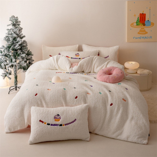 Pattern: Polka Dot Rainbow, Size Specification: 1.8m fitted sheet 4piece set - Thickened Heavy Weig Q119-CJCS252567924XC