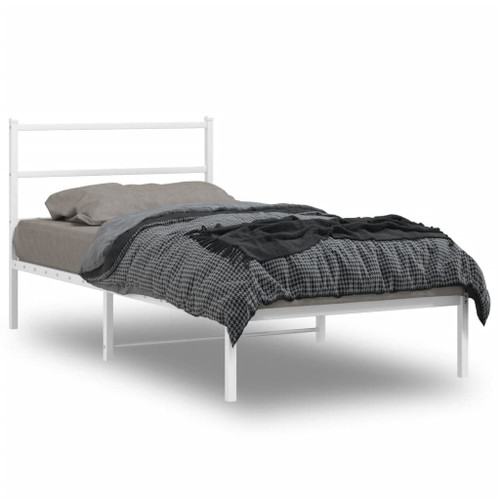  Bed Frame White Steel Twin Breathable Design Bed Frame A949-355409