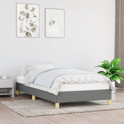  Bed Frame Dark Gray Polyester Twin Bed Frame Rectangular A949-346851