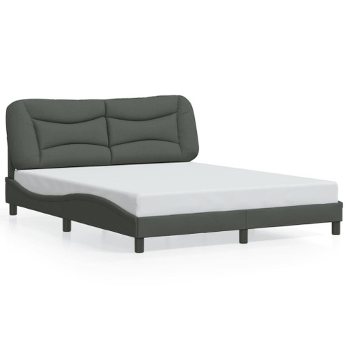  Bed Frame Dark Grey Polyester Queen Decorative Inlays Bed Frame A949-3207807