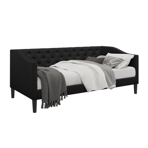 Twin size Modern Black Fabric Upholstered Button-Tufted Daybed Q280-BLPUDB215839127