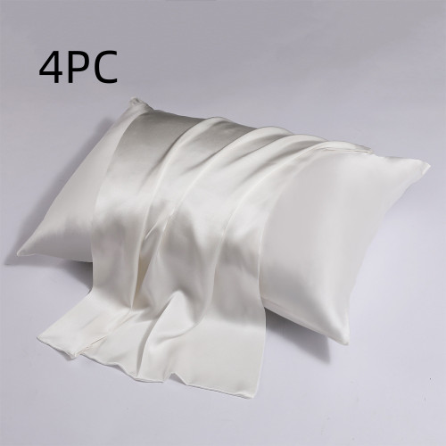 Color: White, Size: 51x76CM-4PC, style:  - Zipper Silk Double-sided Pillowcase Household Q119-CJCS247223328BY