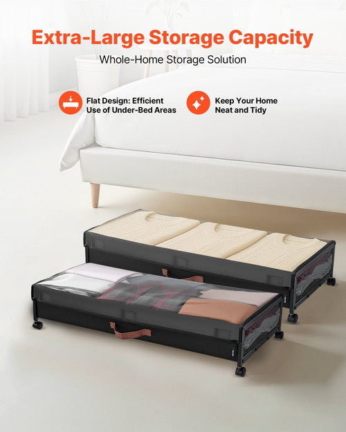 Under Bed Storage with Wheels, 36.0 x 18.1 x 7.3 inch, Underbed Containers with Clear Lid, Underbed E415-CDCWFBTBYDL3LHKJX001V0